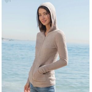 Barefoot Dreams Tan Hooded Sweater